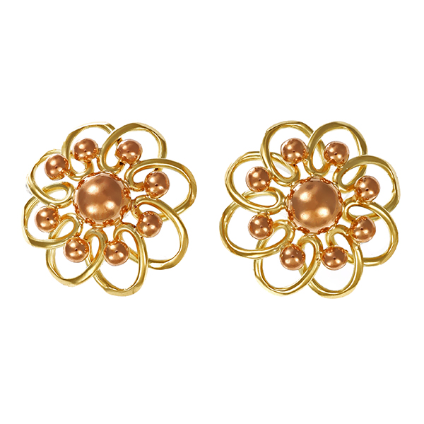 Ohrstecker, 14K, Gelb-/Rotgold, Blume