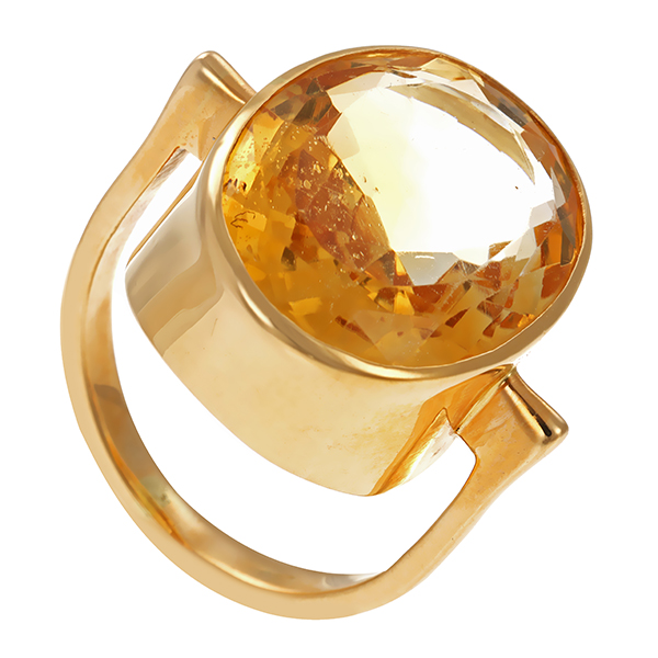 Ring, 14K, Gelbgold, Citrin