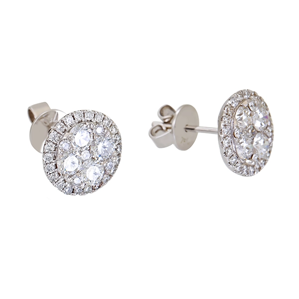 Ohrstecker, 18K, Weißgold, Brillanten