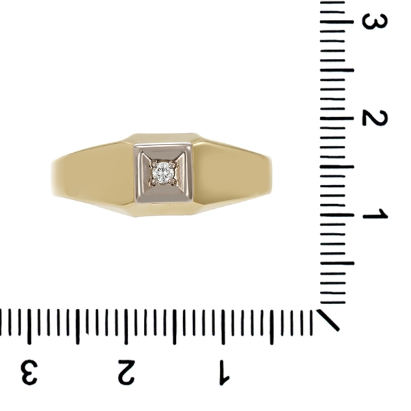 Herrenring, 14K, Gelb-/Weißgold, Brillant, U65
