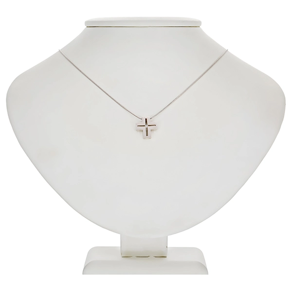 Collier, 14K, Weißgold, Brillant, Kreuz