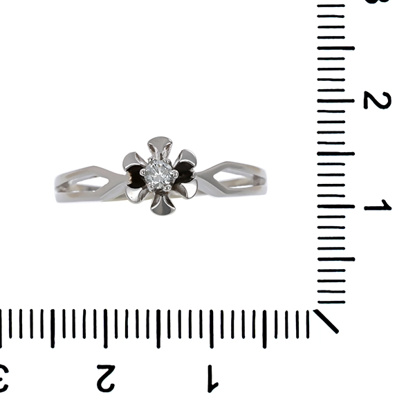 Brillantring, 14K, Weißgold, 1 Brillant