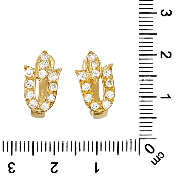 Clip-Stecker, 14K, Gelbgold, Zirkonia
