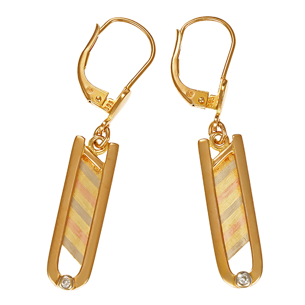 Ohrhänger, 14K, Rot-/Gelb-/Weißgold, Brillant