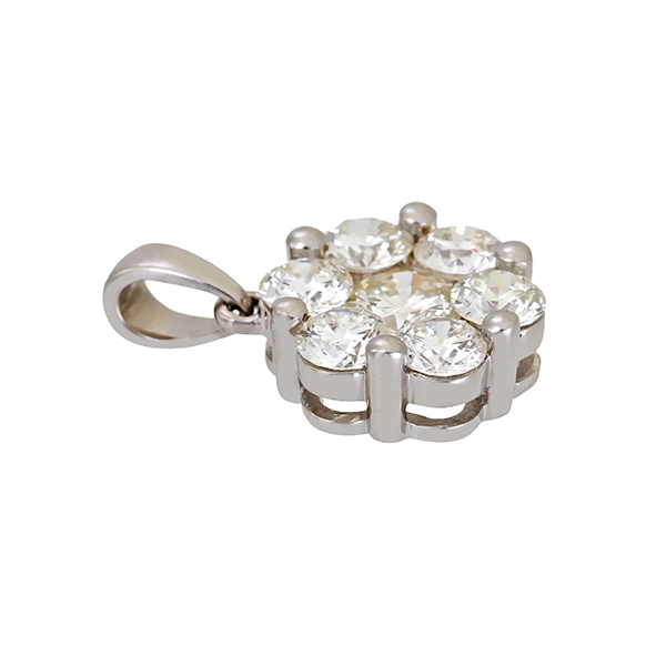Anhänger, 18K, Weißgold, Brillanten