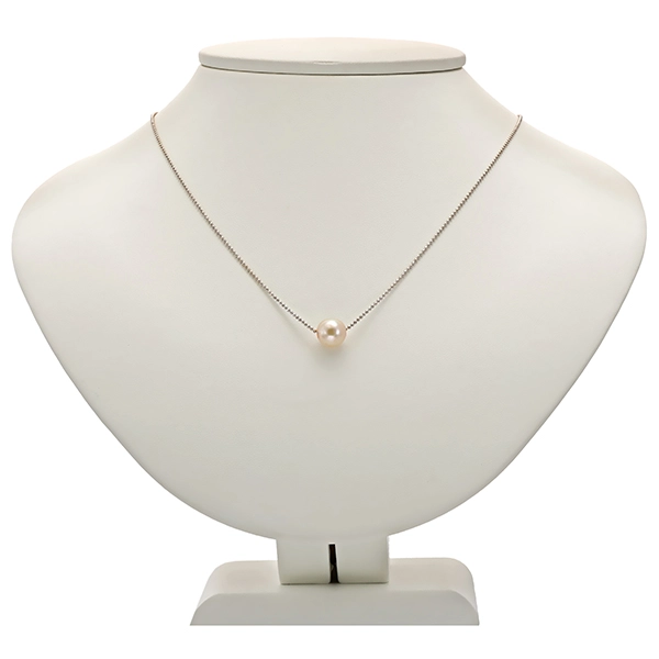 Collier, 14K, Weißgold, Perle