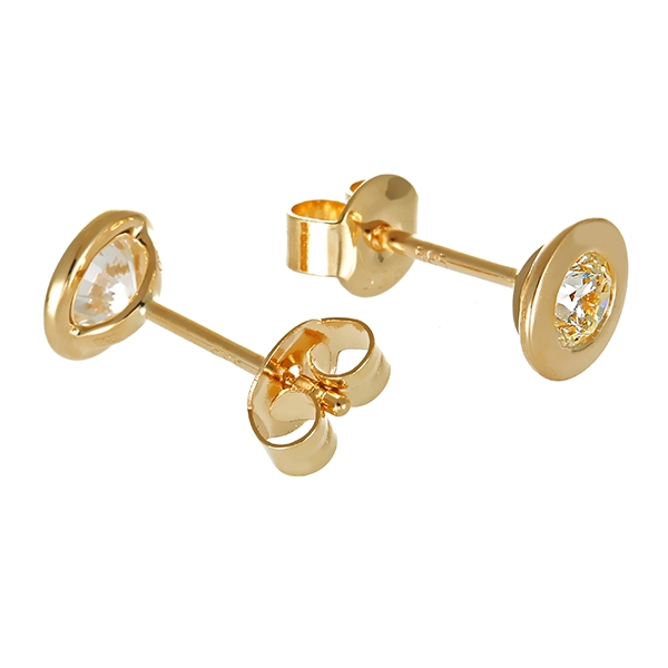 Ohrstecker, 14K, Gelbgold, Brillanten