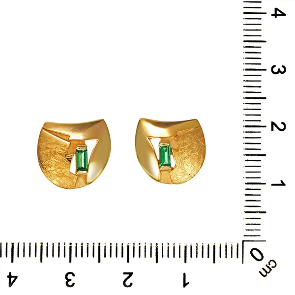 Ohrstecker, 14K, Gelbgold, Diopside
