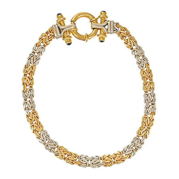 Armband, 14K, Gelb-/Weißgold, Saphir