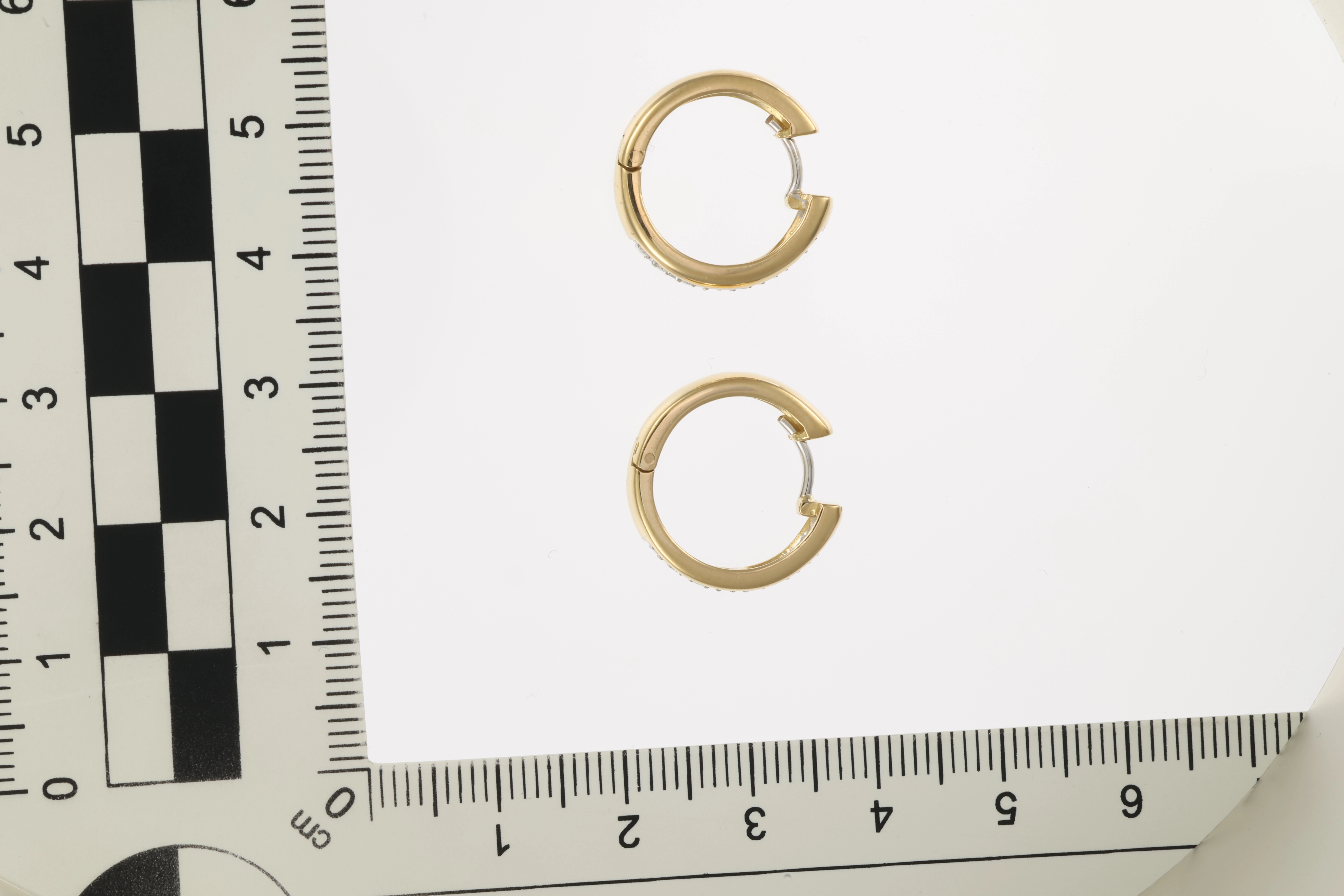 Creolen, 18K, Gelb-/Weißgold, Brillanten