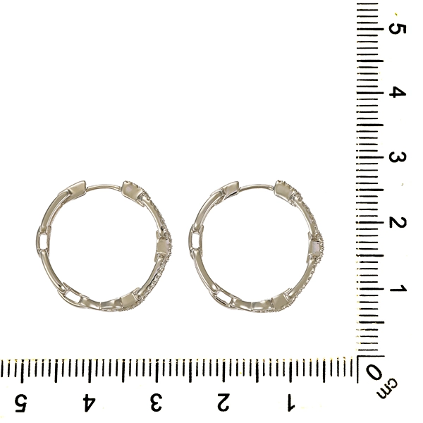 Creolen, 14K, Weißgold, Brillant