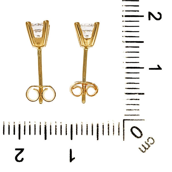 Ohrstecker, 14K, Gelbgold, Zirkonia