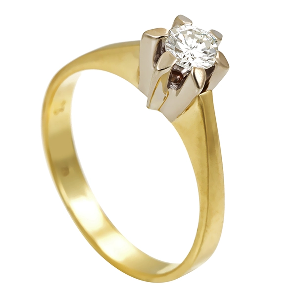 Diamantring, 14K, Gelb-/Weißgold, Brillant 0,23 ct