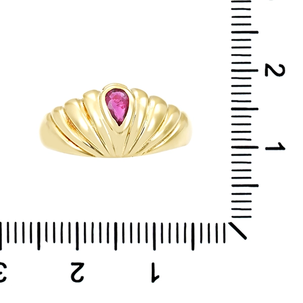 Ring, 14K, Gelbgold, Rubin