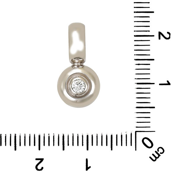 Anhänger, 14K, Weißgold, Brillant
