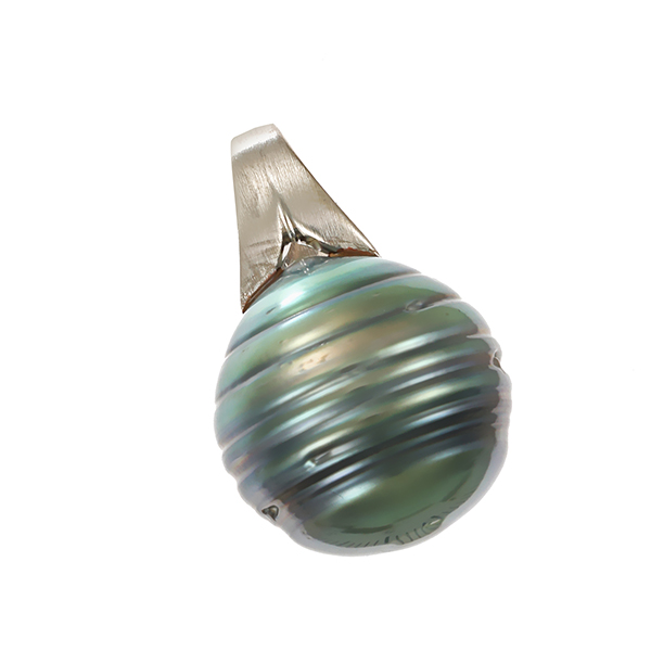 Anhänger, 14K, Weißgold, Perle