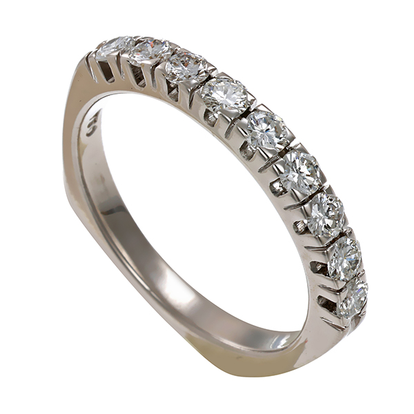 Ring, 18K, Weißgold, 9 Brillanten
