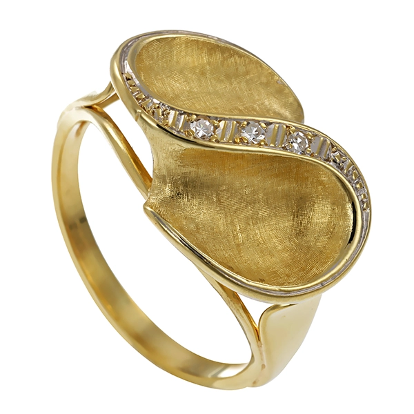 Ring, 14K, Gelbgold, Diamanten
