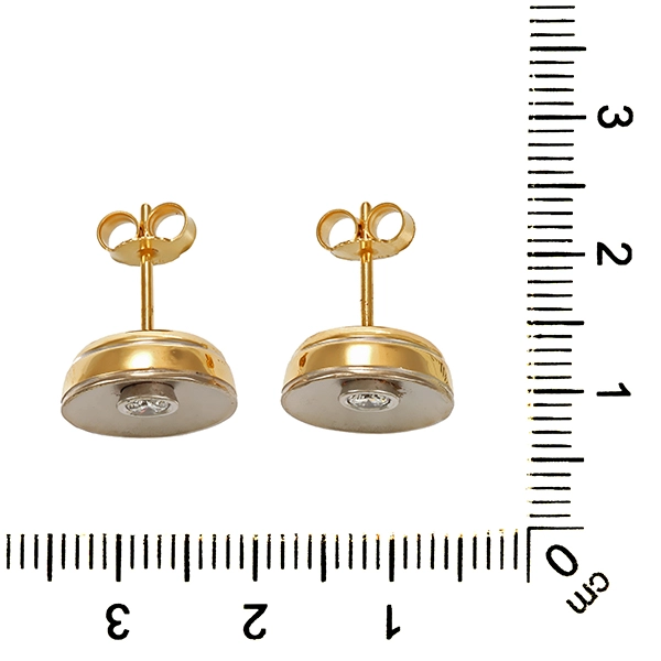 Ohrstecker, 18K, Gelb-/Weißgold, 2 Brillanten 0,16 ct