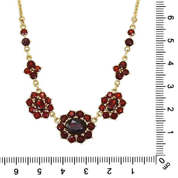 Collier, 8K, Gelbgold, Granat