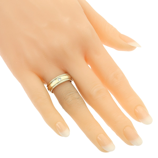 Diamantring, 14K, Gelb-/Weißgold, Brillant 0,10 ct