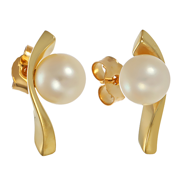 Ohrstecker, 8K, Gelbgold, Perlen