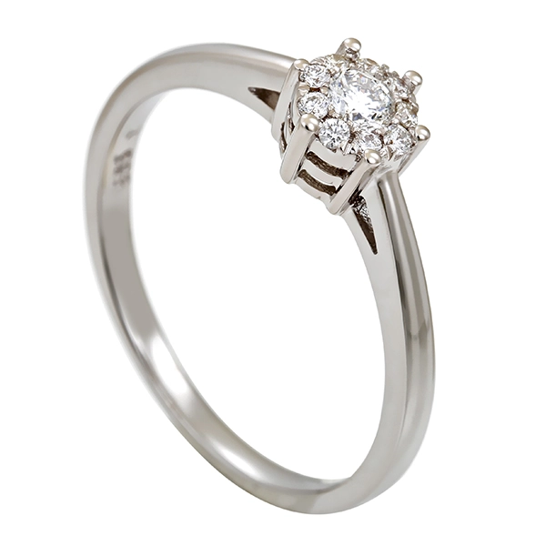Diamantring, 14K, Weißgold, Brillanten