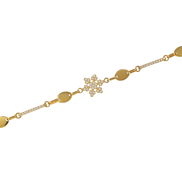 Armband, 14K, Gelbgold, Zirkonia