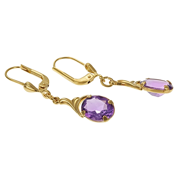 Ohrhänger, 8K, Gelbgold, Amethyste