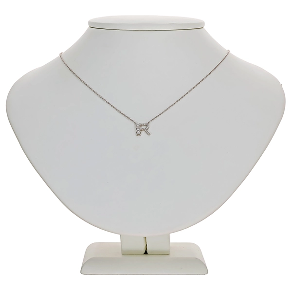 Collier, 14K, Weißgold, Diamant