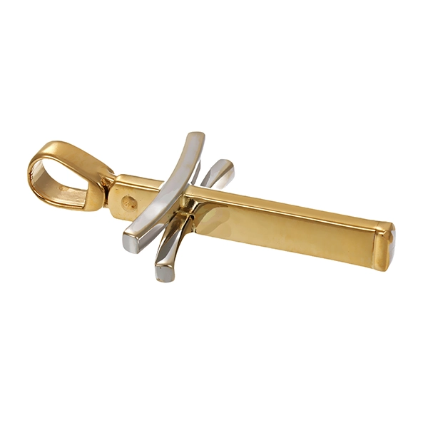 Anhänger, 14K, Gelb-/Weißgold