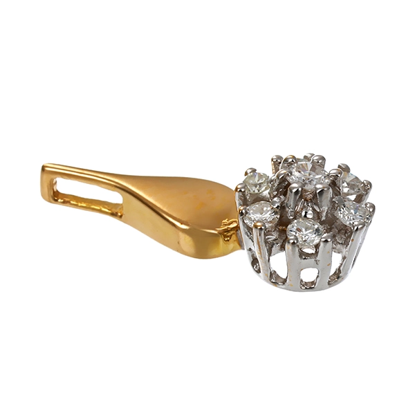 Anhänger, 14K, Gelb-/Weißgold, Brillanten