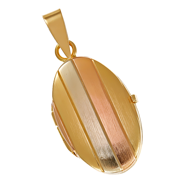 Medaillon, 18K, Rot-/Gelb-/Weißgold