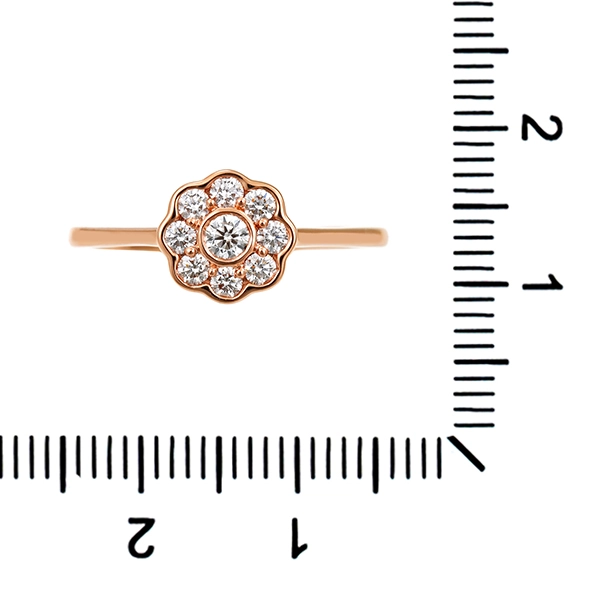 Diamantring, 18K, Rotgold, Brillanten 0,38 ct