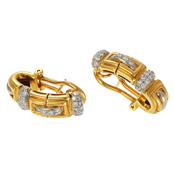 Clip-Stecker, 18K, Gelb-/Weißgold, Brillanten