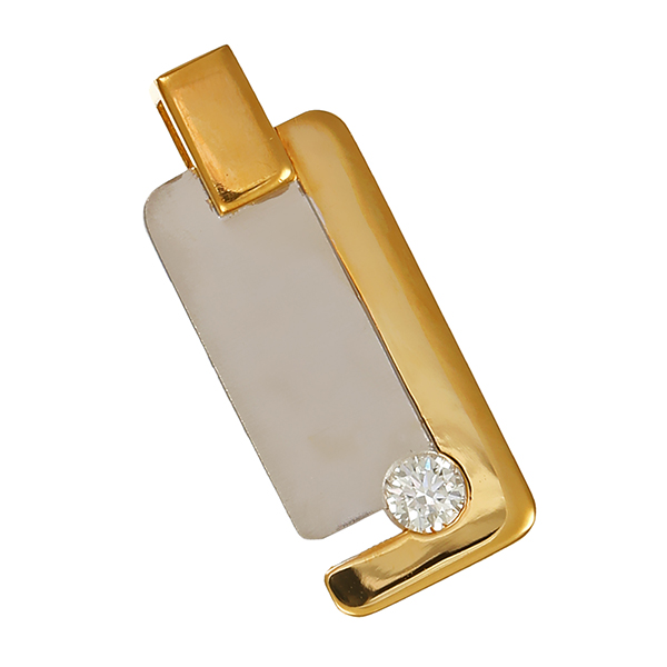Anhänger, 18K, Gelb-/Weißgold, Brillant