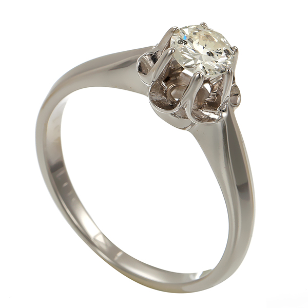 Diamantring, 18K, Weißgold, Brillant 0,40 ct