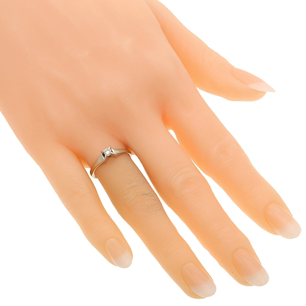 Diamantring, 14K, Weißgold, Brillant 0,12 ct