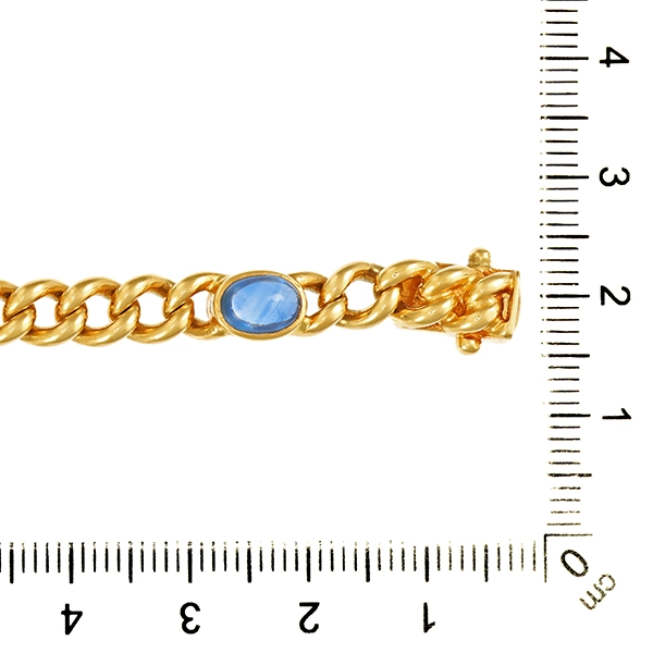 Armband, 18K, Gelbgold, Saphire, Panzer-