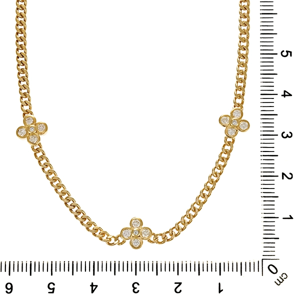 Collier, 14K, Gelbgold, Brillanten