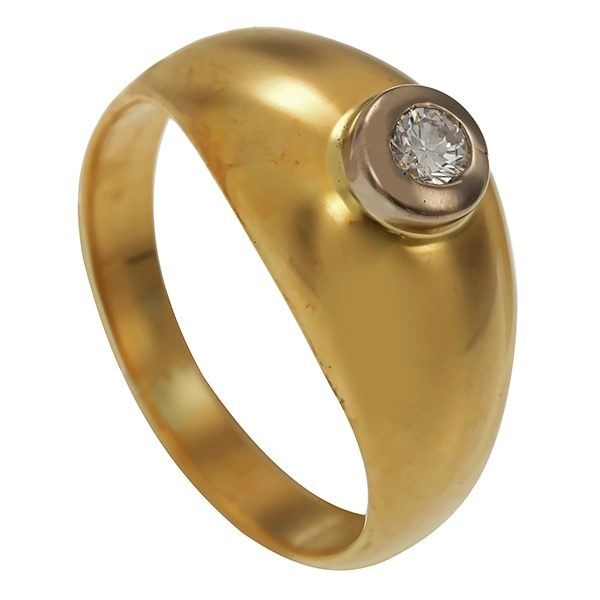 Diamantring, 18K, Gelb-/Weißgold, Brillant