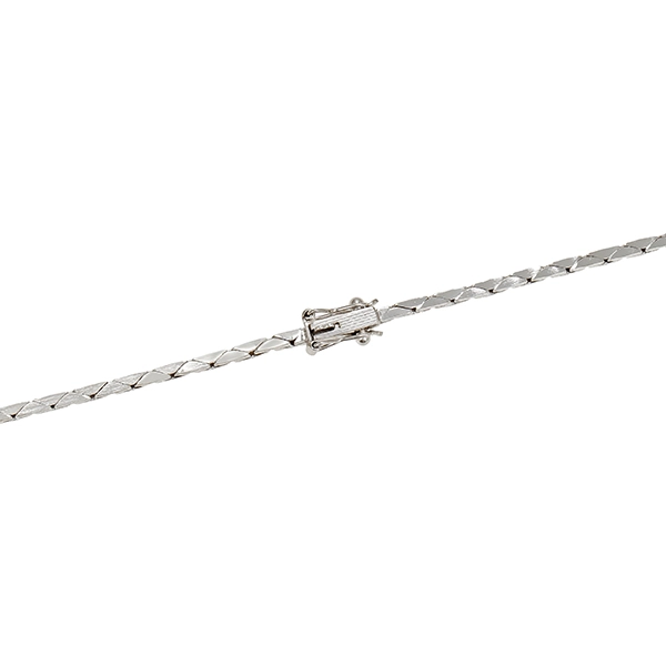 Collier, 14K, Weißgold, Rubin, Brillant