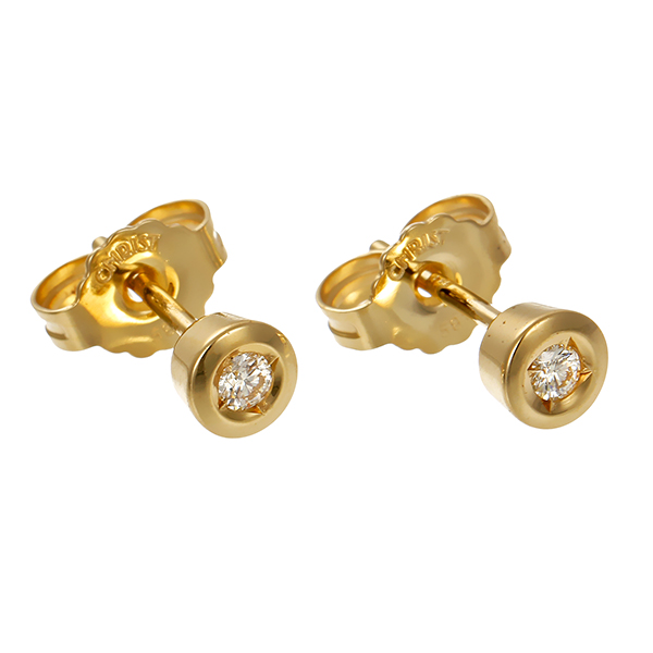 Ohrstecker, 14K, Gelbgold, Brillanten