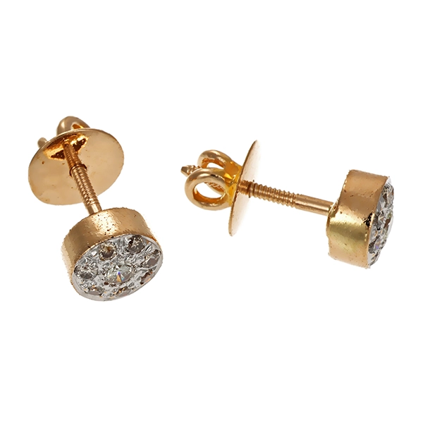 Ohrstecker, 18K, Gelb-/Weißgold, Brillanten 0,38 ct