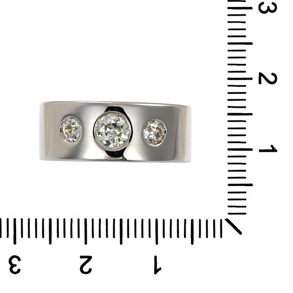 Diamantring, 18K, Weißgold, Diamanten 0,60 ct