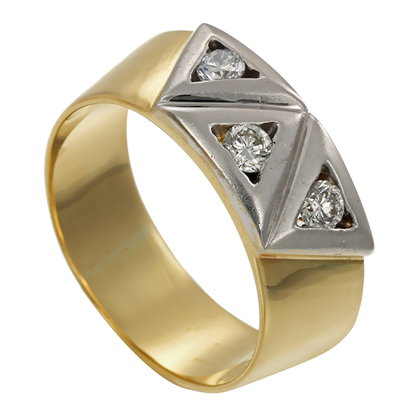 Diamantring, 14K, Gelb-/Weißgold, Brillanten 0,20 ct