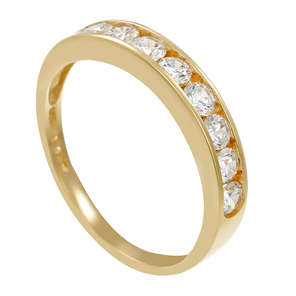 Ring, 14K, Gelbgold, Zirkonia