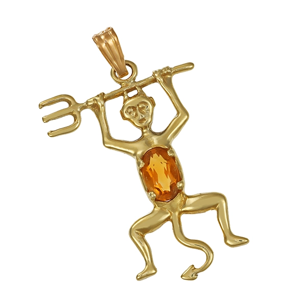 Anhänger, 14K, Gelbgold, Citrin, Teufel