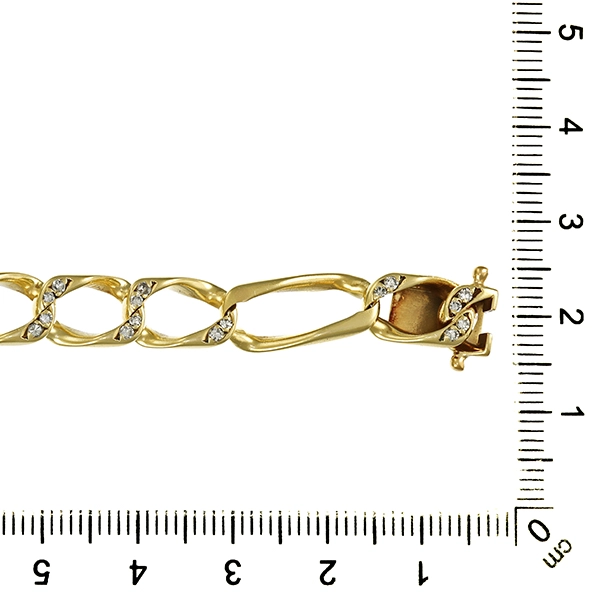 Armband, 14K, Gelb-/Weißgold, Diamanten