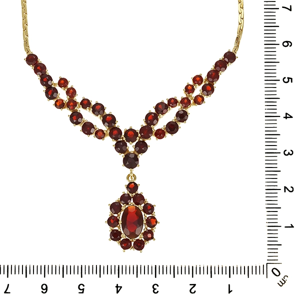 Collier, 8K, Gelbgold, Granat